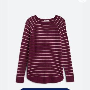 Pink Clover Burgundy and Cream Striped Sweatshirt